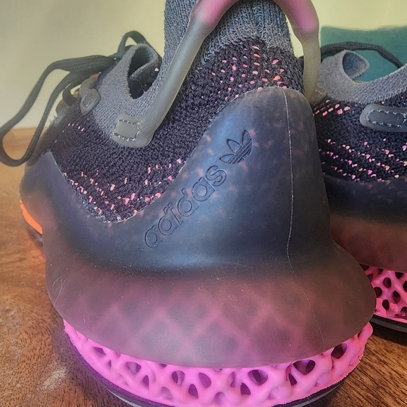 Adidas 4D FUSIO Primeknit Black Grey Orange Pink FZ2414 Men’s Size 8 New - Picture 4 of 10